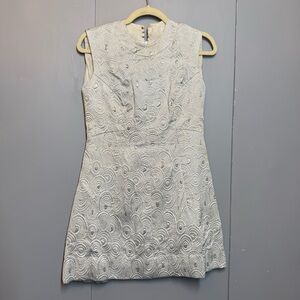 1960s silver vintage brocade dress